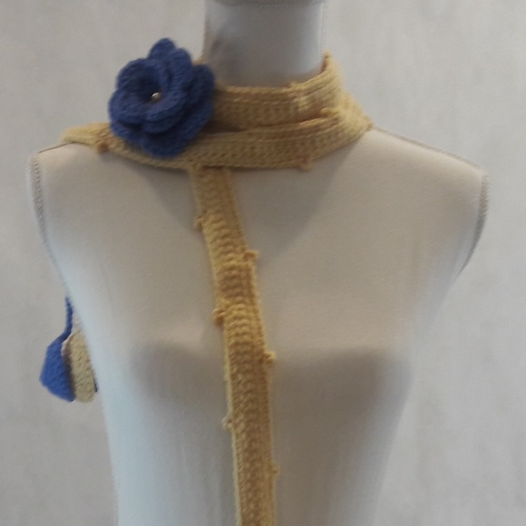 🌹Lariat, Necklace, Flower, Hand crafted, Crochet - Picture 3 of 5